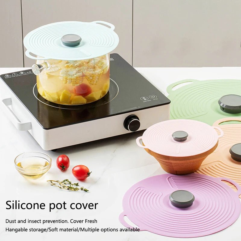 Silicone Food Lids Reusable Stretchable Bowl Covers Anti-Spill Seal Silicone Pot Lid Splash Proof Kitchen Gadget - Velvet Haven