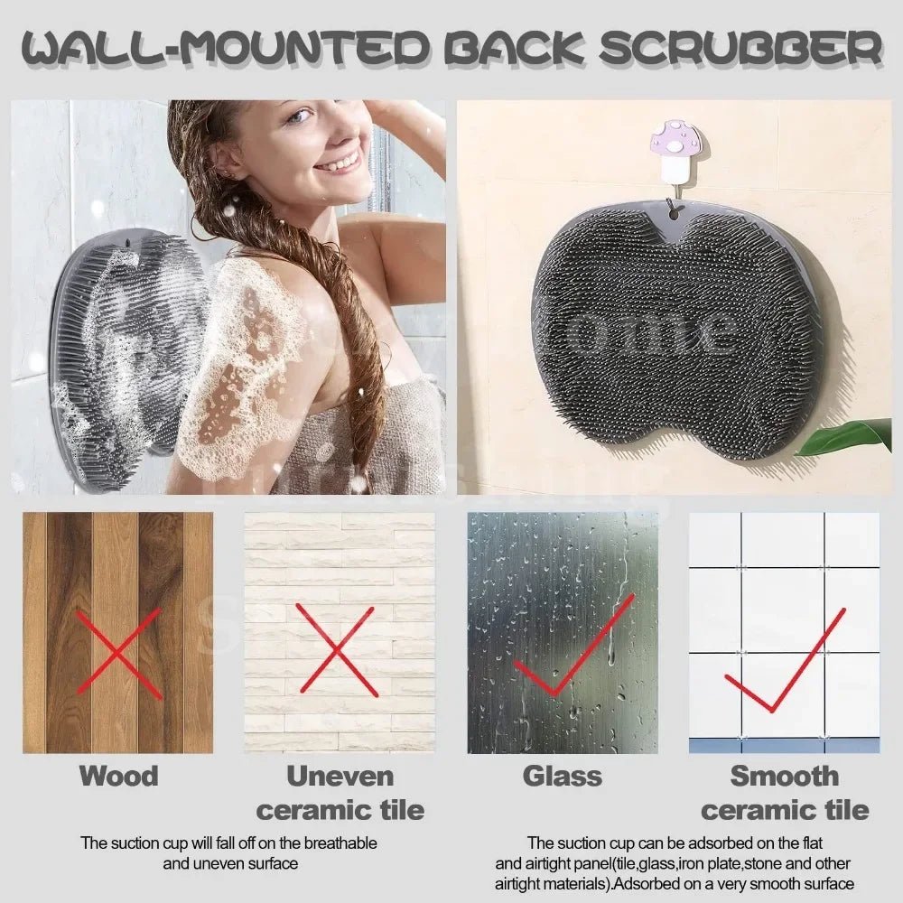 Silicone Foot Scrubber Shower Mat with Suction Cups - Velvet Haven