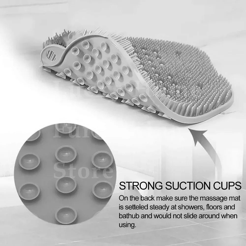 Silicone Foot Scrubber Shower Mat with Suction Cups - Velvet Haven