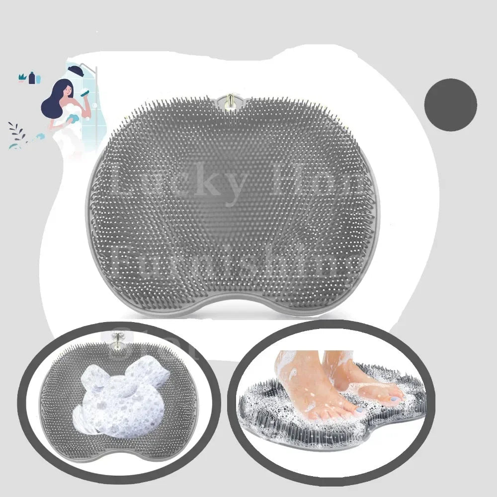 Silicone Foot Scrubber Shower Mat with Suction Cups - Velvet Haven