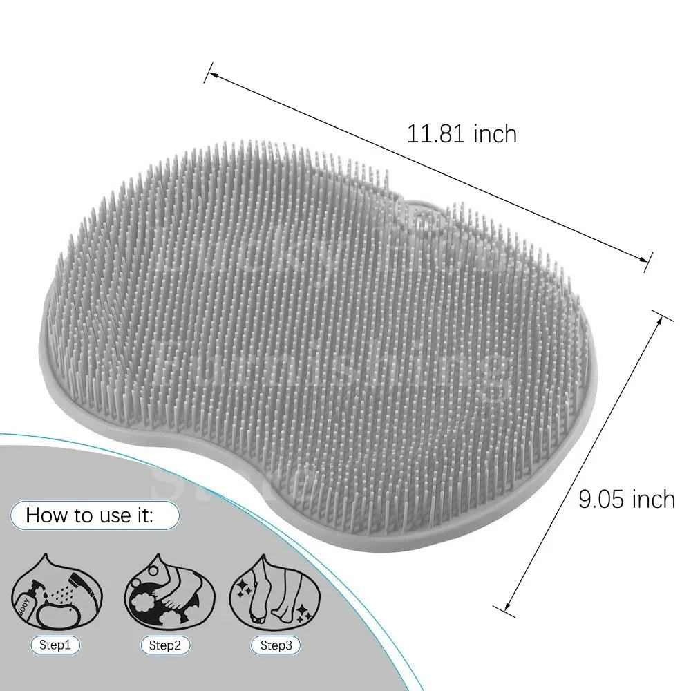Silicone Foot Scrubber Shower Mat with Suction Cups - Velvet Haven