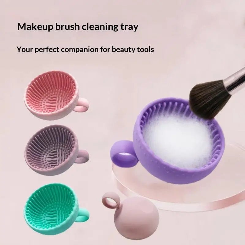 Silicone Makeup Brush Cleaner Bowl Folding Scrub Pad for Brushes & Puffs - Velvet Haven