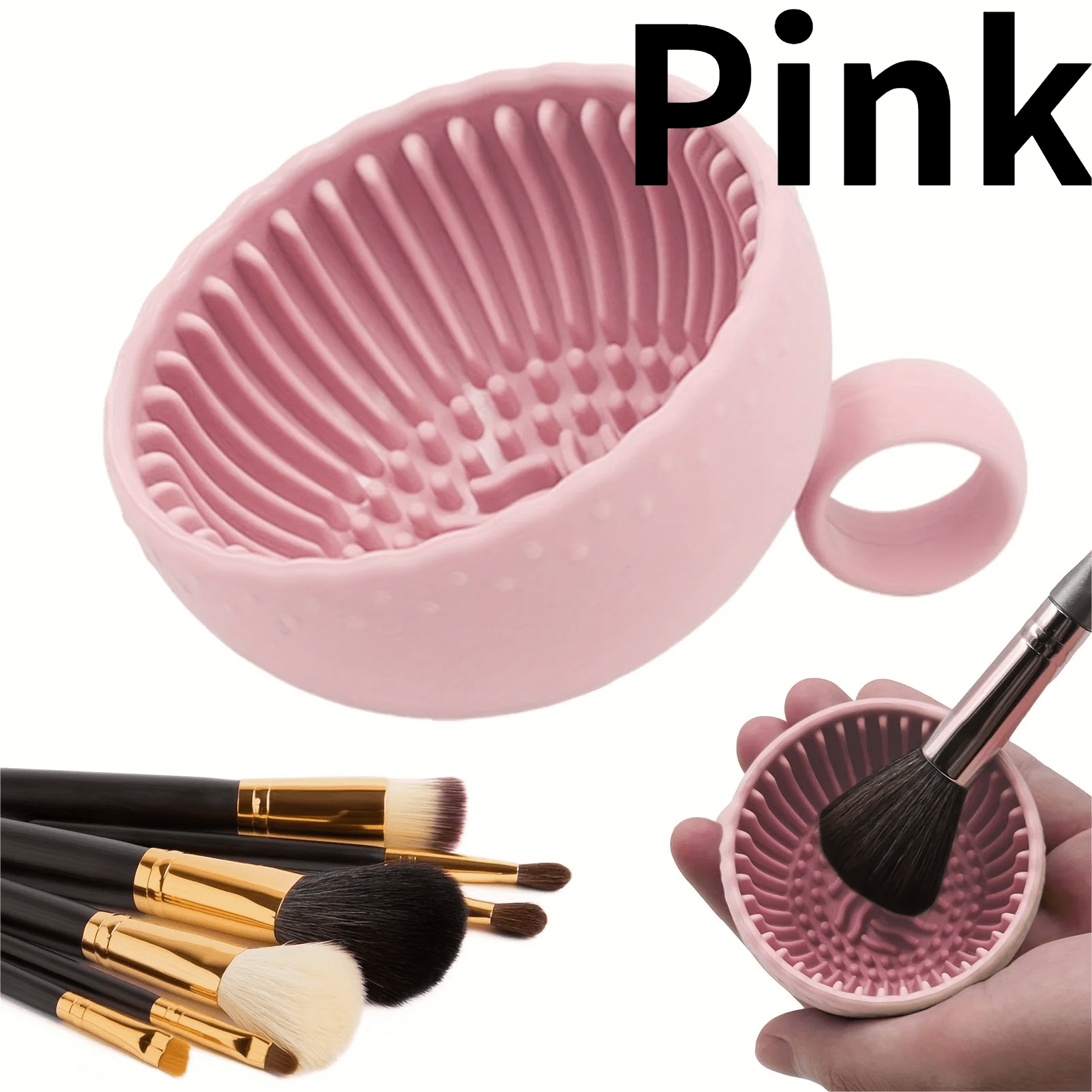 Silicone Makeup Brush Cleaner Bowl with Scrubber Pad - 1 Pc - Velvet Haven