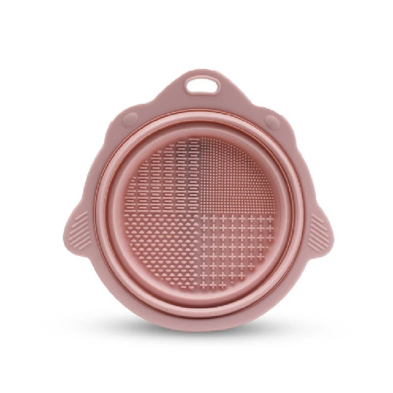 Silicone Makeup Brush Cleaning Bowl with Folding Holder - Velvet Haven