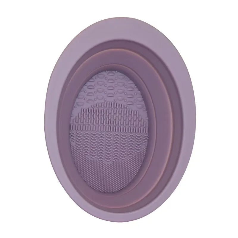 Silicone Makeup Brush Cleaning Bowl with Folding Holder - Velvet Haven