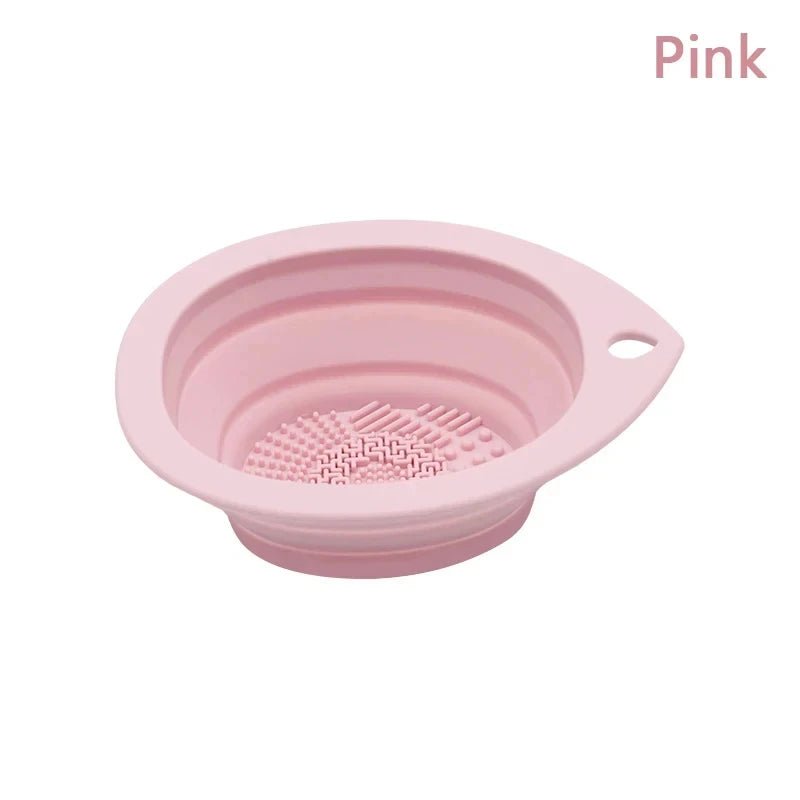 Silicone Makeup Brush Cleaning Bowl with Folding Holder - Velvet Haven