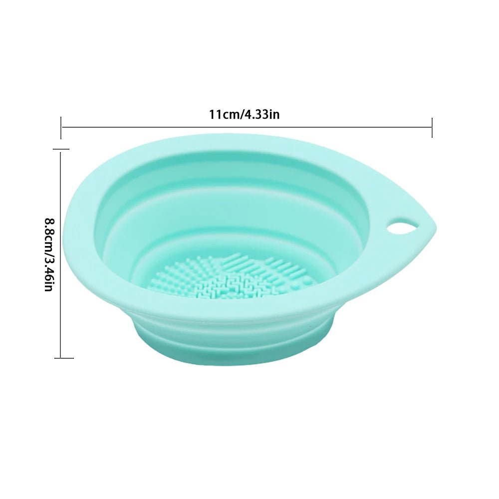 Silicone Makeup Brush Cleaning Bowl with Folding Holder - Velvet Haven