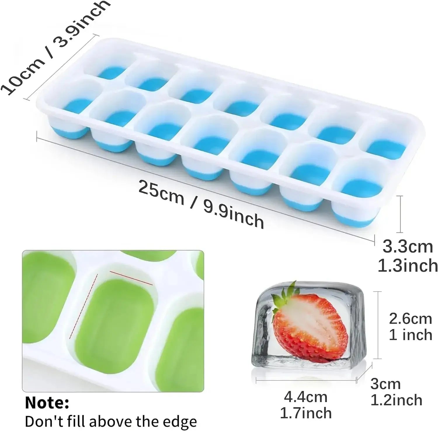 Silicone square ice cube mold with lid, 14 compartments easy to demold, DIY kitchen accessories, homemade freezing small tools - Velvet Haven