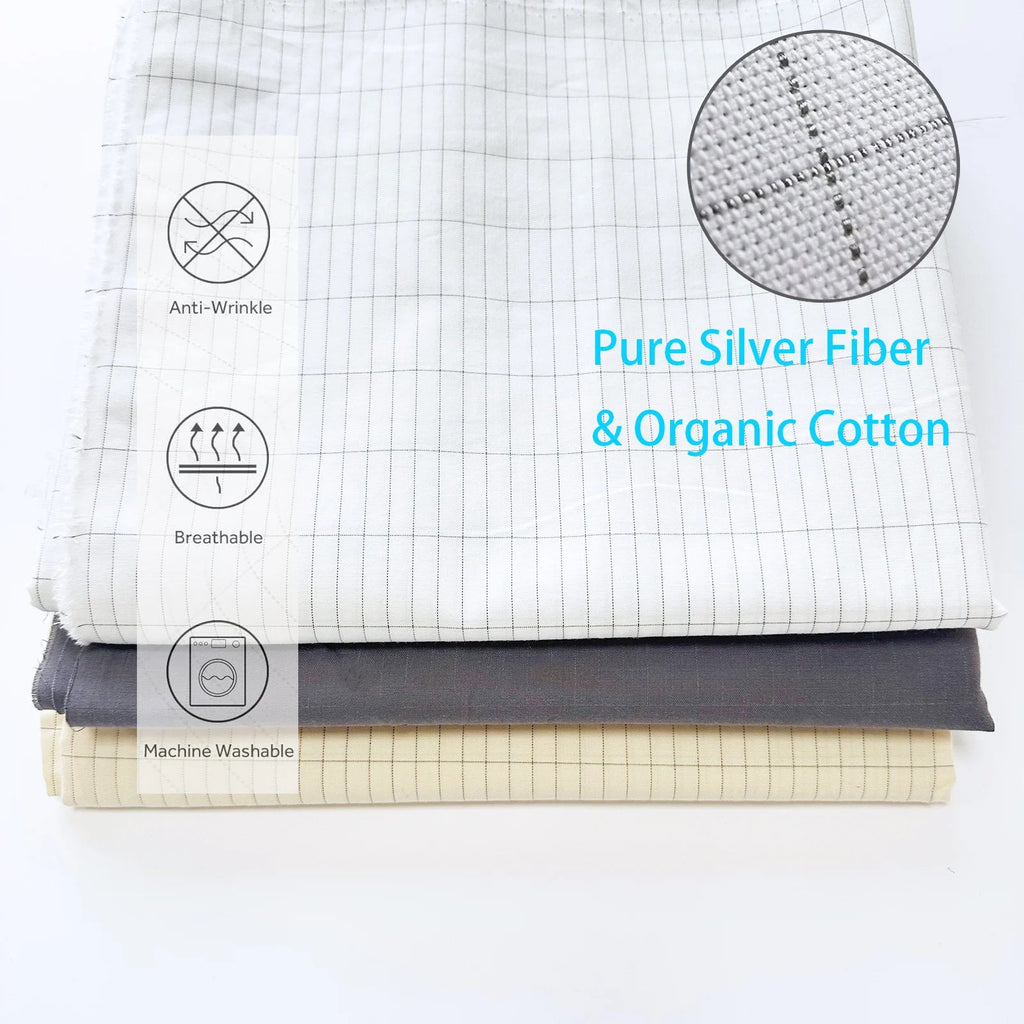 Silver Fiber Fitted Bedsheets with Conductive Earthing Cord Grounded Bed Sheet Antibacteria Release Electrostatic Help Sleeping - Velvet Haven