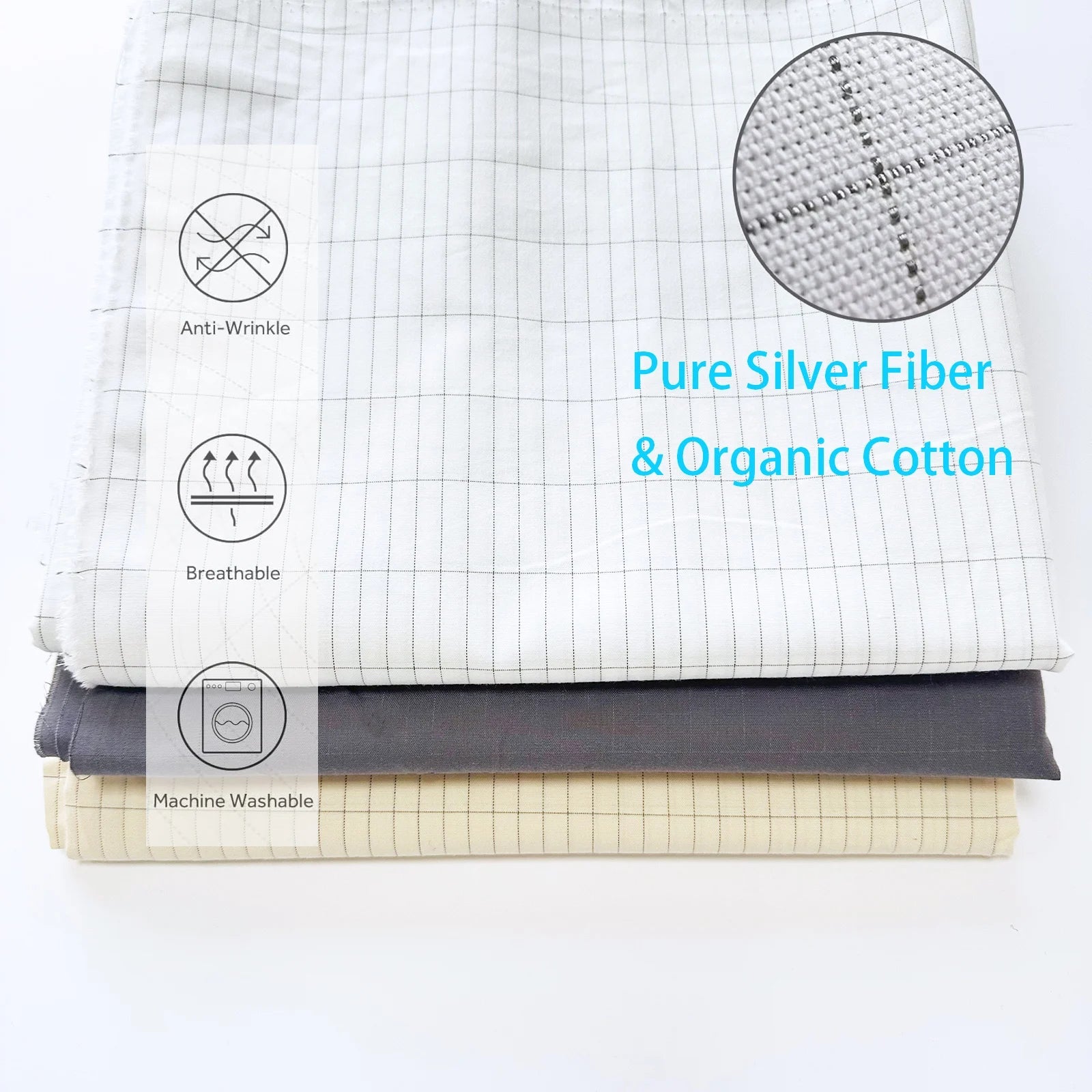 Silver Fiber Fitted Bedsheets with Conductive Earthing Cord Grounded Bed Sheet Antibacteria Release Electrostatic Help Sleeping - Velvet Haven