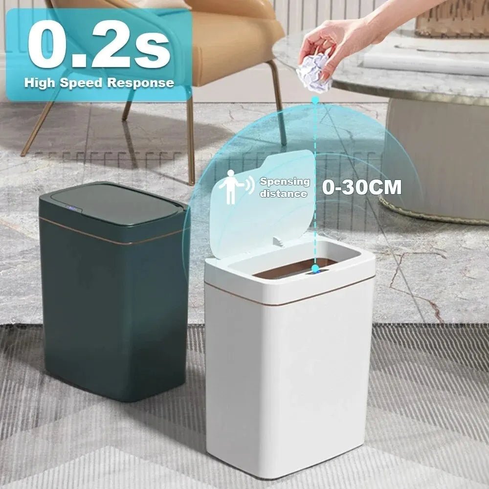 15L Smart Touchless Bathroom Trash Can with Automatic Bagging - Velvet Haven