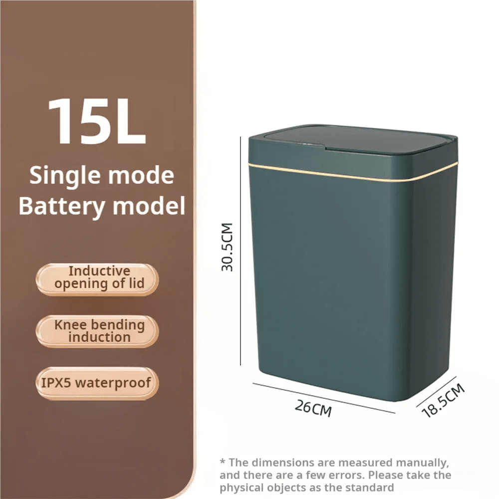 15L Smart Touchless Bathroom Trash Can with Automatic Bagging - Velvet Haven