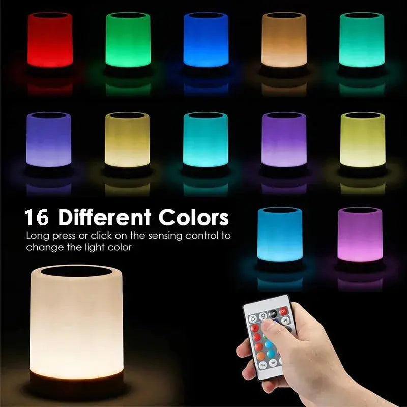 Smart Touch Bedside Table Lamp RGB USB Rechargeable Night Light Desk Lamp Bedroom Decoration Kids Gift Dining Table Light - Velvet Haven