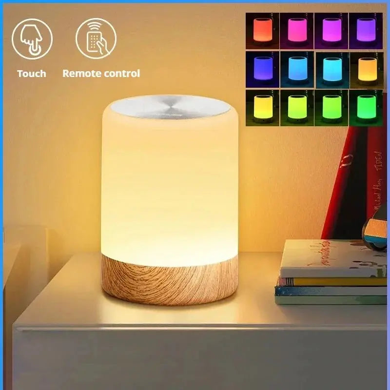 Smart Touch Bedside Table Lamp RGB USB Rechargeable Night Light Desk Lamp Bedroom Decoration Kids Gift Dining Table Light - Velvet Haven