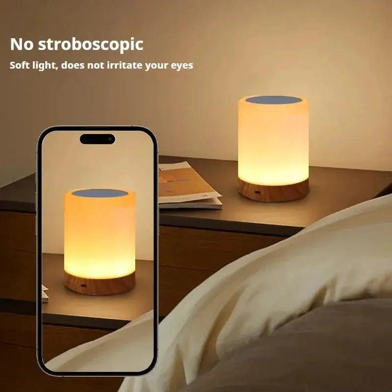 Smart Touch Bedside Table Lamp RGB USB Rechargeable Night Light Desk Lamp Bedroom Decoration Kids Gift Dining Table Light - Velvet Haven