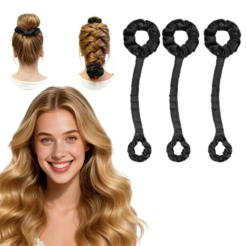 Soft Satin Heatless Curling Rod Set with Scrunchies - Velvet Haven