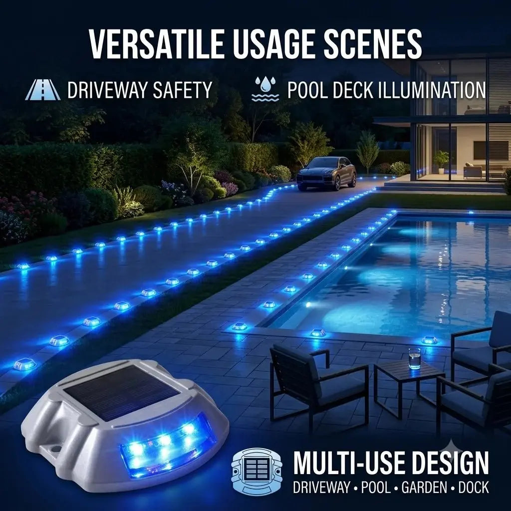 Solar Driveway Lights Deck Pathway Light Solar Dock LED Light Safety Light - Velvet Haven