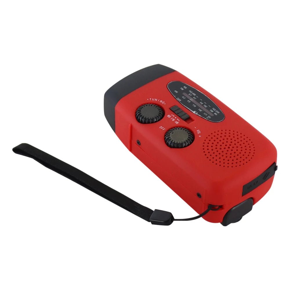 Solar Hand Crank Emergency Weather Radio with LED Flashlight, 2000mAh - Velvet Haven