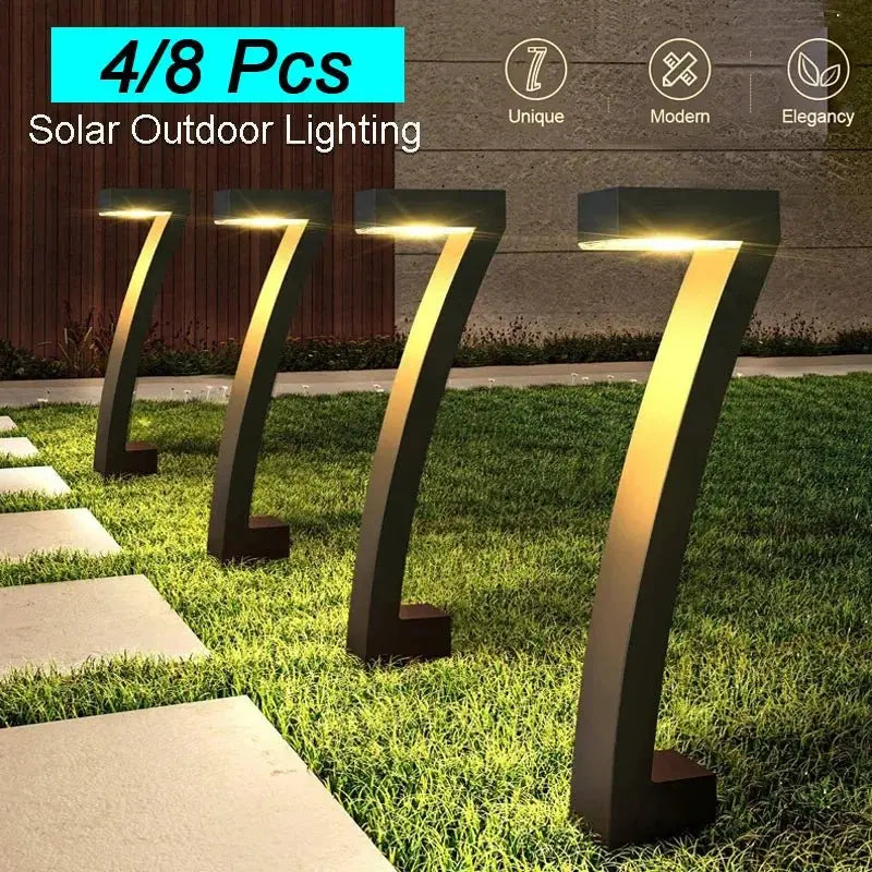 Solar LED Garden Pathway Lights, IP65 Waterproof, 4/8 Pack - Velvet Haven