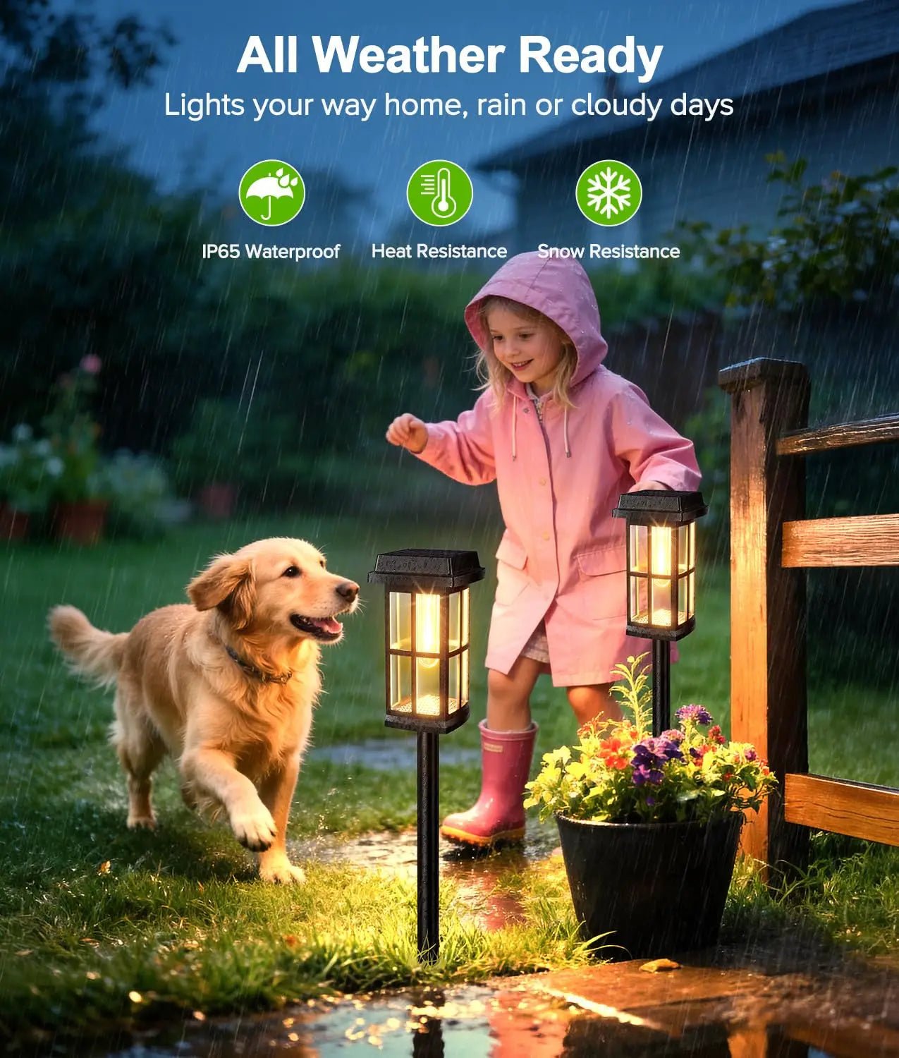 Solar Powered Pathway Lights 8 Pack IP65 Waterproof Auto On Off Outdoor Landscape Lighting Decorative Solar Garden Lamps for Patio Lawn Walkway Driveway Yard - Velvet Haven