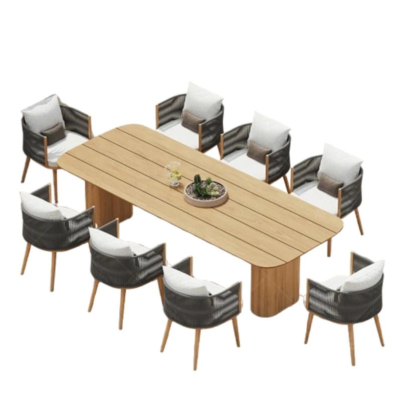 Solid Wood Outdoor Garden Table and Chairs Set - Velvet Haven