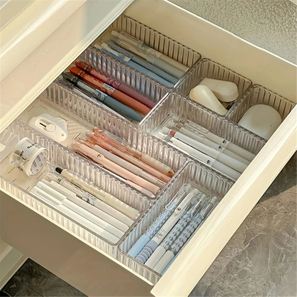 Stackable Acrylic Drawer Organizer - Adjustable Divider Trays for Cosmetics, Modular Makeup Storage Box - Velvet Haven