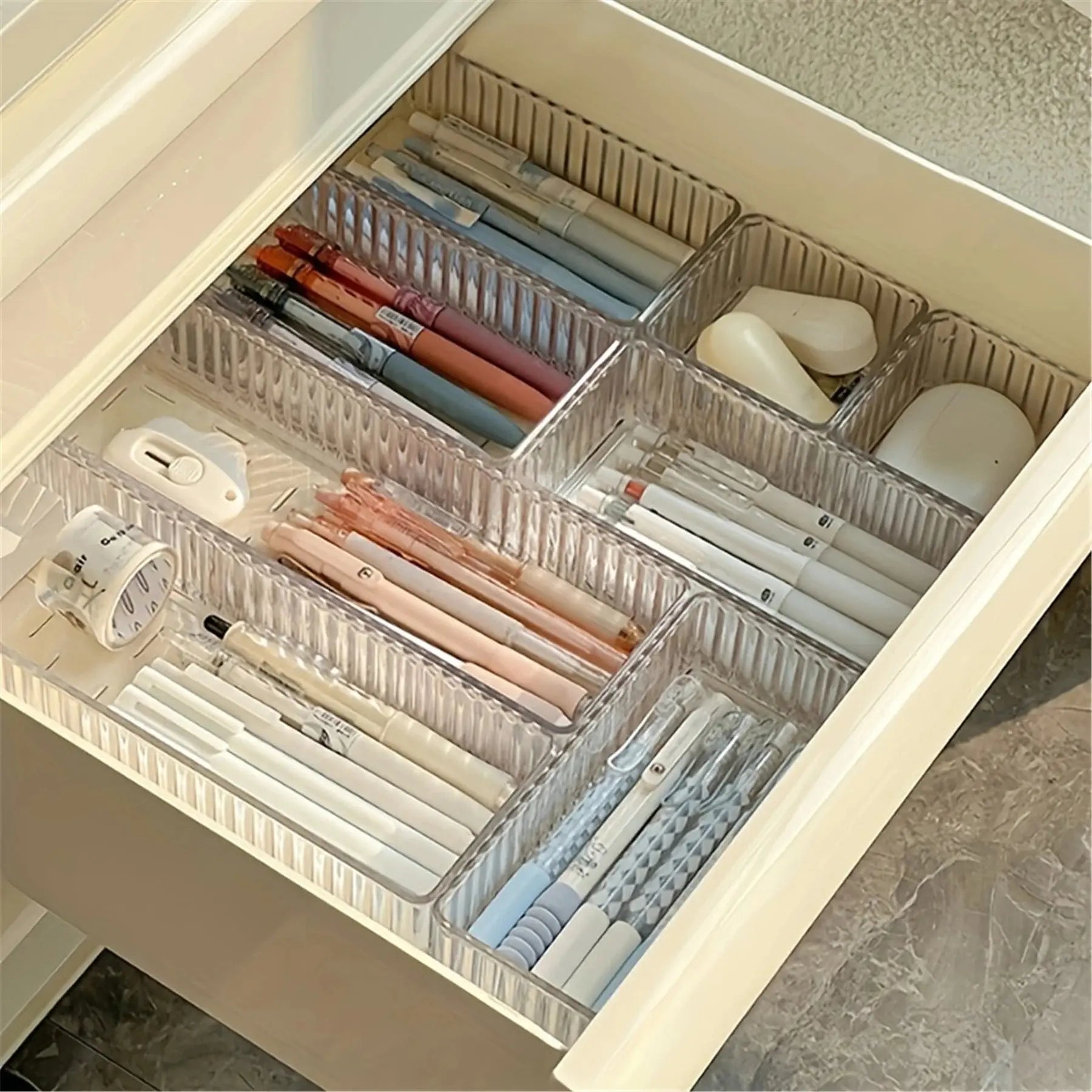 Stackable Acrylic Drawer Organizer - Adjustable Divider Trays for Cosmetics, Modular Makeup Storage Box - Velvet Haven