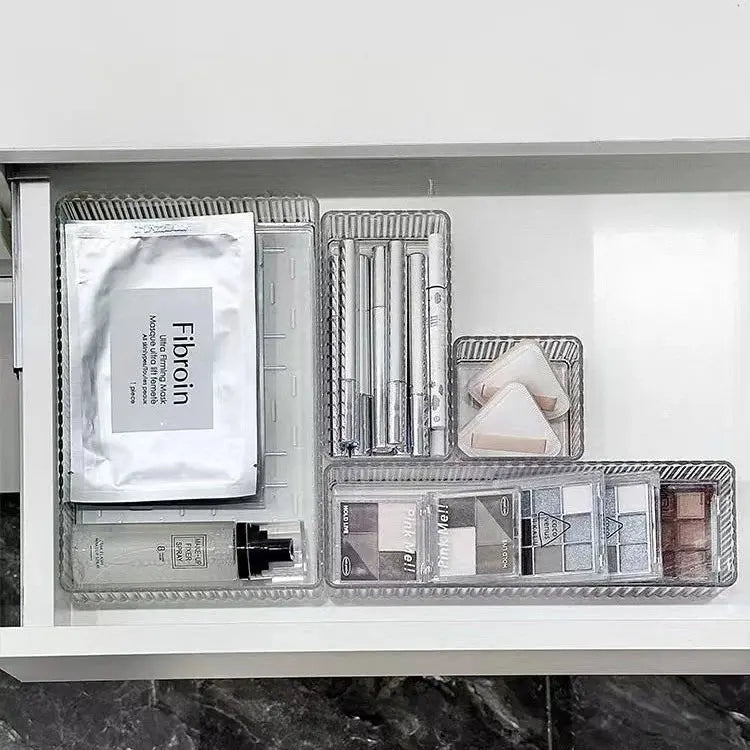 Stackable Acrylic Drawer Organizer - Adjustable Divider Trays for Cosmetics, Modular Makeup Storage Box - Velvet Haven