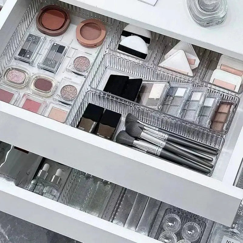 Stackable Acrylic Drawer Organizer - Adjustable Divider Trays for Cosmetics, Modular Makeup Storage Box - Velvet Haven