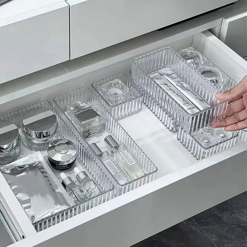 Stackable Acrylic Drawer Organizer - Adjustable Divider Trays for Cosmetics, Modular Makeup Storage Box - Velvet Haven