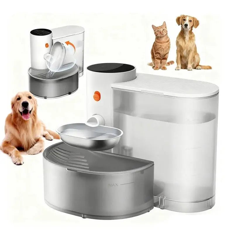 Stainless Steel Bowl Pet Intelligent Pouring Water Dispenser Automatically Purifies The Wireless Drinking Bowl For Dogs - Velvet Haven