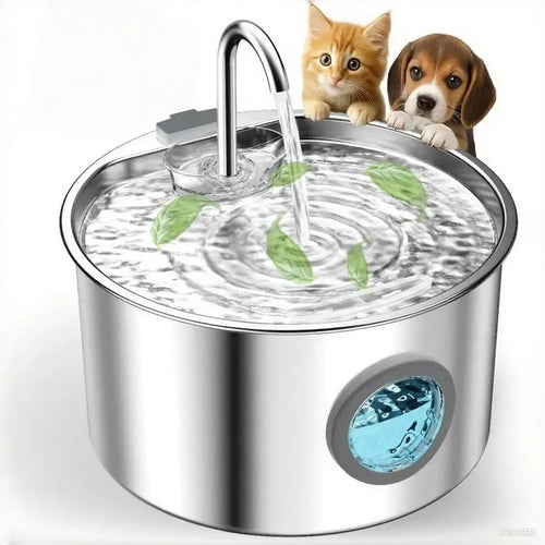 Stainless Steel Cat Water Fountain , 108oz Pet Fountain Dispenser Automatic for Inside Dog Cats Drinking Replaceable filters - Velvet Haven