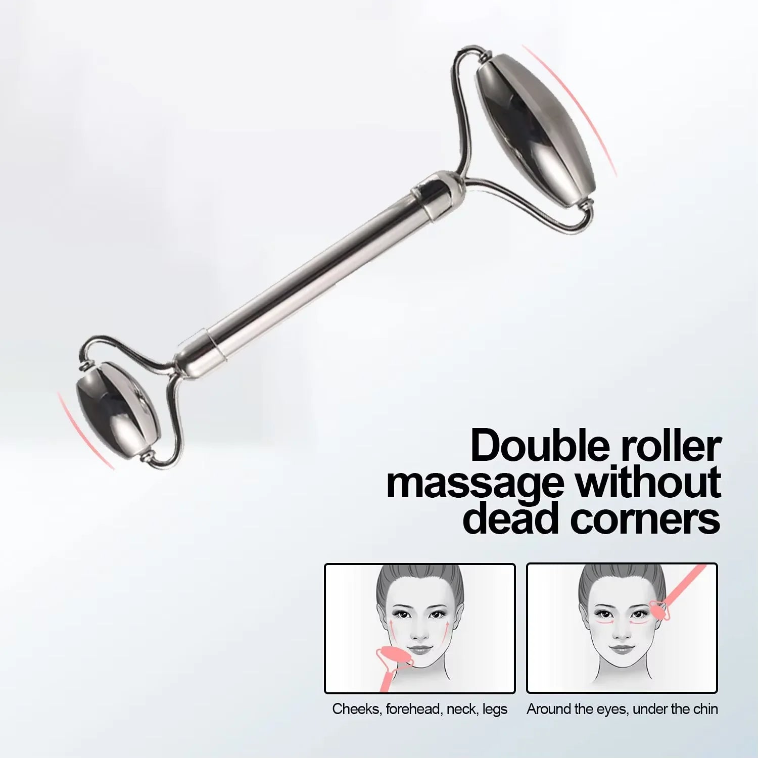 Stainless Steel Ice Face Roller Facial Skin Care Tool - Velvet Haven