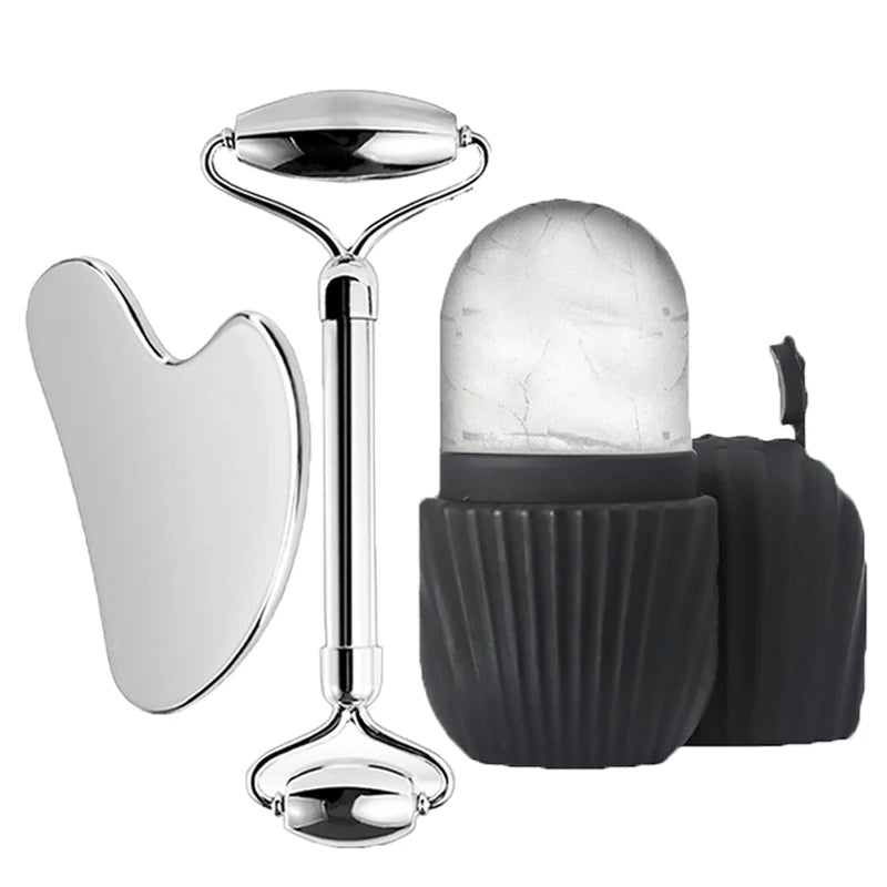 Stainless Steel Ice Face Roller Facial Skin Care Tool - Velvet Haven
