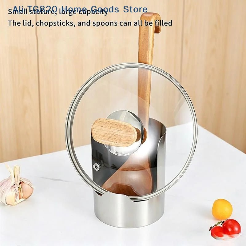 Stainless Steel Spoon & Pot Lid Holder for Kitchen - Velvet Haven