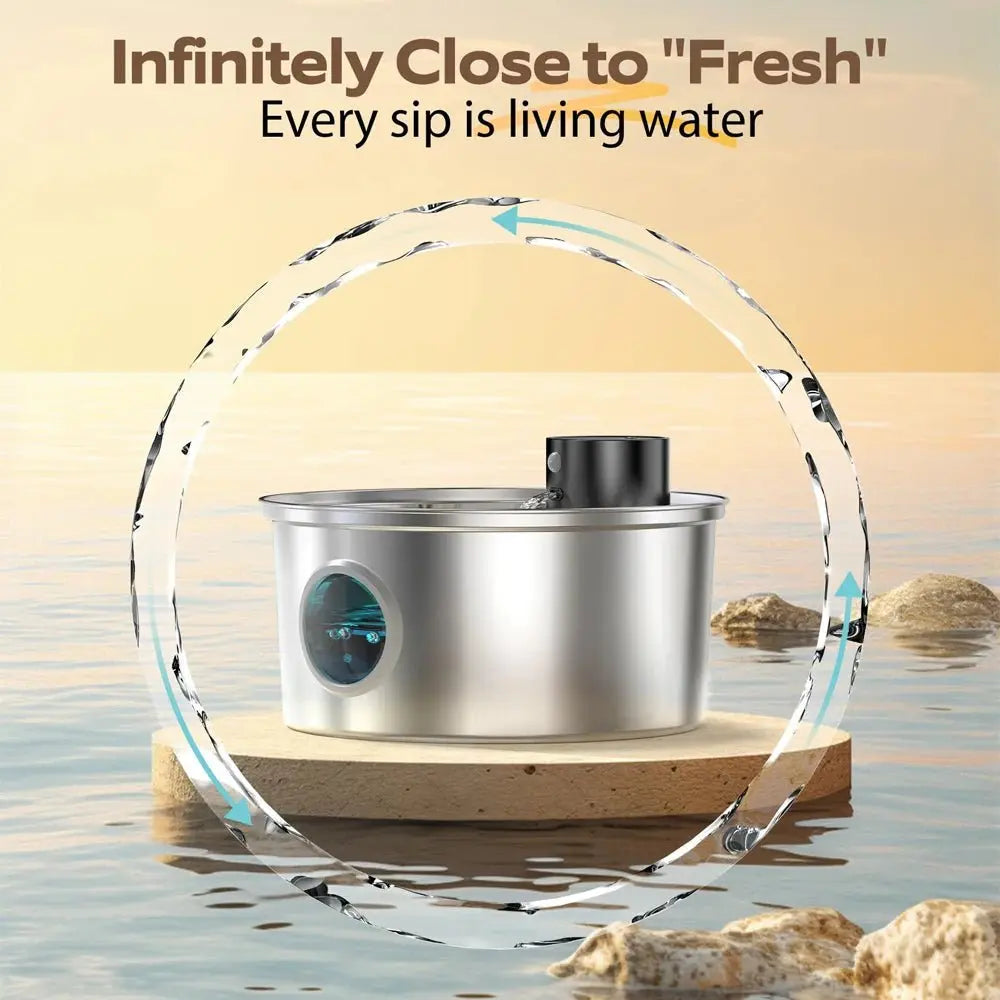Stainless Steel Wireless Cat Water Fountain Charging Automatic Pet Drinking Motion Sensor Dog Water Dispenser Accessories filter - Velvet Haven