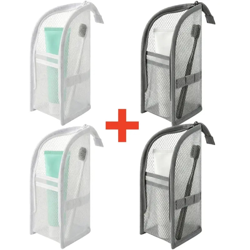 Standing Mesh Toiletry Bag Portable EVA Waterproof Travel Foldable Toothbrush Cosmetic Organizer Women Bathroom Storage Pouch - Velvet Haven