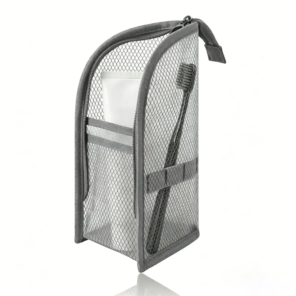 Standing Mesh Toiletry Bag Portable EVA Waterproof Travel Foldable Toothbrush Cosmetic Organizer Women Bathroom Storage Pouch - Velvet Haven