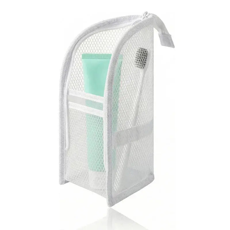 Standing Mesh Toiletry Bag Portable EVA Waterproof Travel Foldable Toothbrush Cosmetic Organizer Women Bathroom Storage Pouch - Velvet Haven