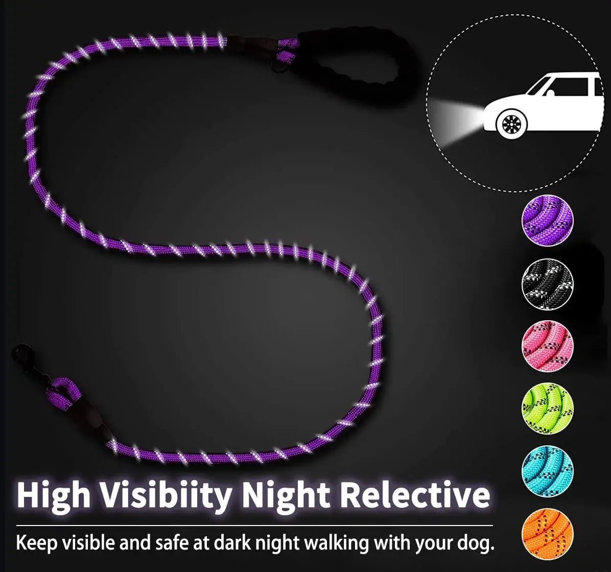 Strong Dog Leash Pet Leashes Reflective Leash For Big Small Medium Dog Leash Drag Pull Tow Golden Retriever - Velvet Haven