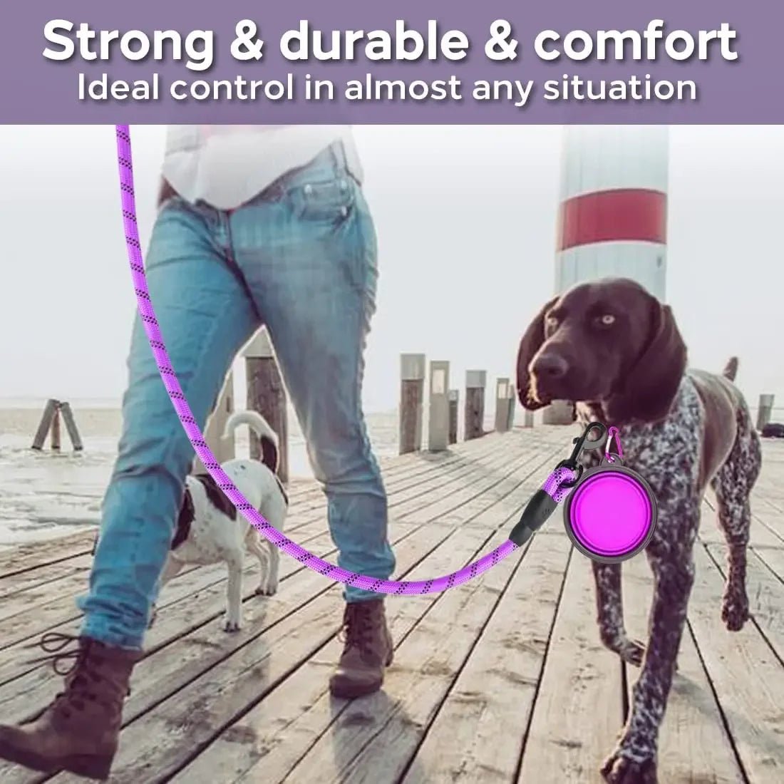 Strong Dog Leash Pet Leashes Reflective Leash For Big Small Medium Dog Leash Drag Pull Tow Golden Retriever - Velvet Haven