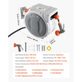 SucceBuy Retractable Garden Hose Reel Wall Mounted Hose Reel with 9-Function Sprayer Nozzle and 180° Swivel Bracket for Garden - Velvet Haven