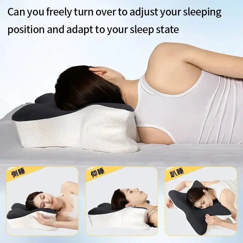 sunmmer cold Sleeping memory pillow slow rebound memory cotton pillow neck pillow butterfly pillow cervical pillow - Velvet Haven