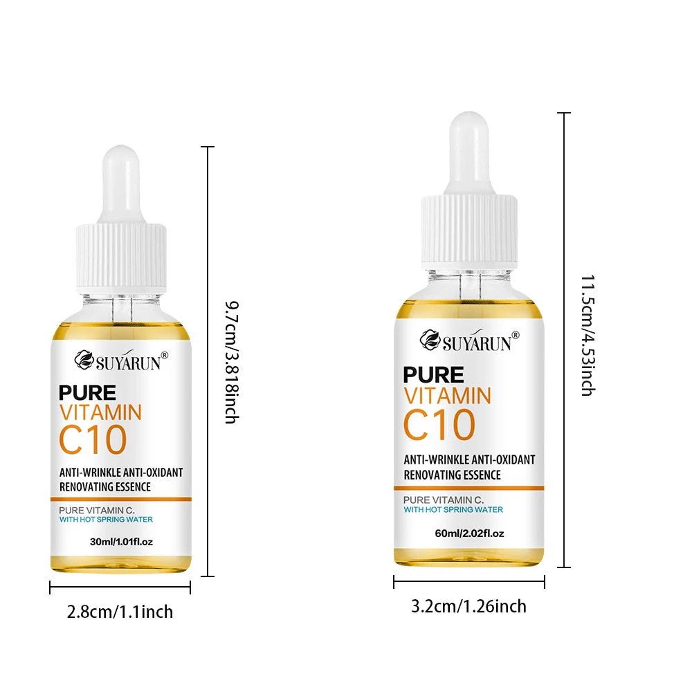 SUYARUN 10% Vitamin C Serum for Face - Brightening Anti-Aging Treatment, Dark Spot Corrector with Hyaluronic Acid & Vitamin E. - Velvet Haven