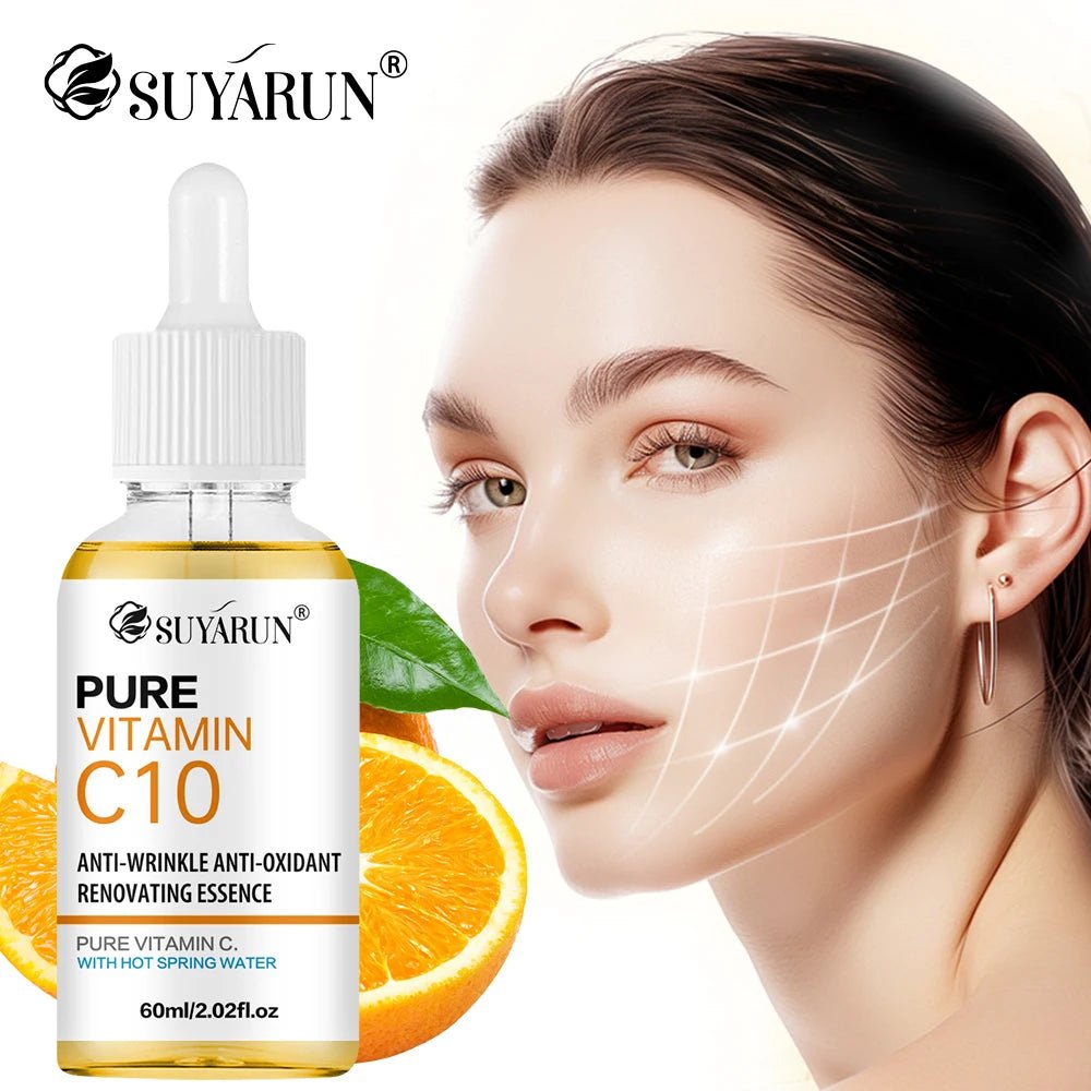 SUYARUN 10% Vitamin C Serum for Face - Brightening Anti-Aging Treatment, Dark Spot Corrector with Hyaluronic Acid & Vitamin E. - Velvet Haven