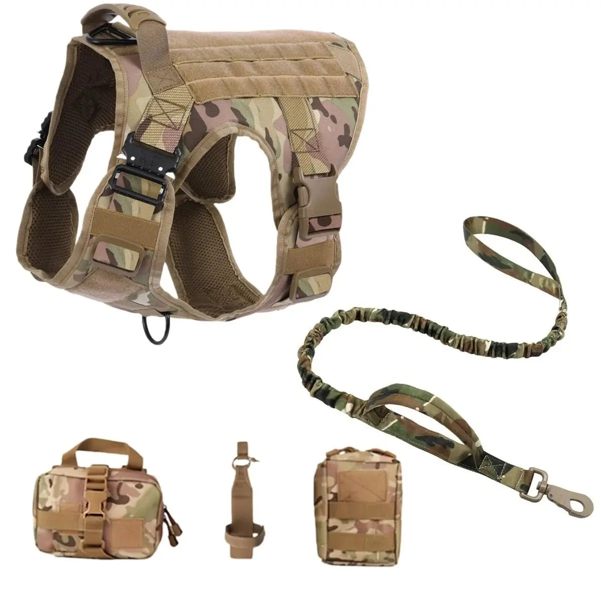 Tactical Dog Harness, Adjustable No-Pull Handle Service Vest Heavy Duty Pet Large Breed, Dog Vest for Training Hunting Walking - Velvet Haven