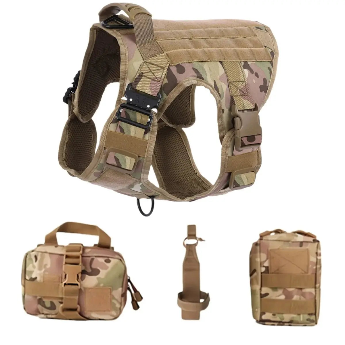 Tactical Dog Harness, Adjustable No-Pull Handle Service Vest Heavy Duty Pet Large Breed, Dog Vest for Training Hunting Walking - Velvet Haven