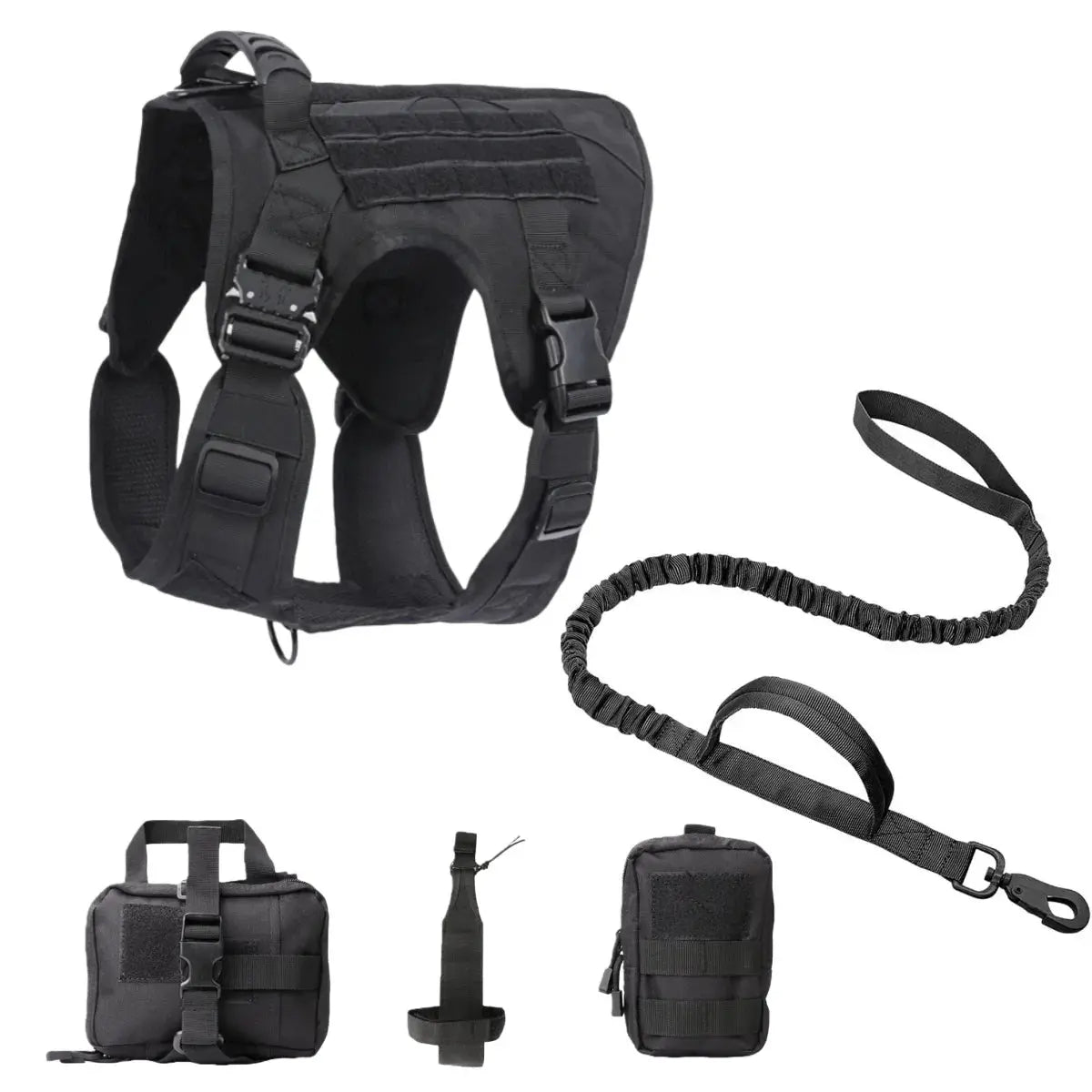 Tactical Dog Harness, Adjustable No-Pull Handle Service Vest Heavy Duty Pet Large Breed, Dog Vest for Training Hunting Walking - Velvet Haven