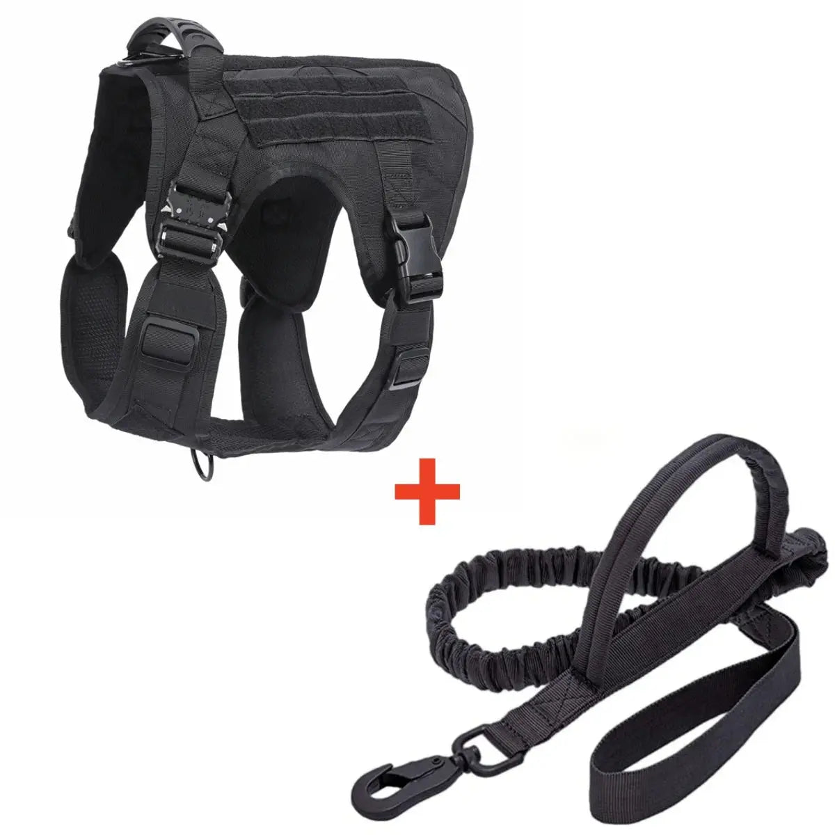 Tactical Dog Harness, Adjustable No-Pull Handle Service Vest Heavy Duty Pet Large Breed, Dog Vest for Training Hunting Walking - Velvet Haven