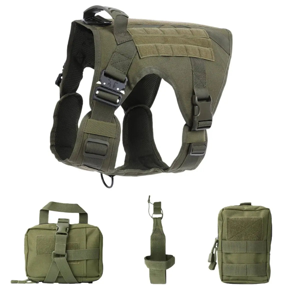 Tactical Dog Harness, Adjustable No-Pull Handle Service Vest Heavy Duty Pet Large Breed, Dog Vest for Training Hunting Walking - Velvet Haven